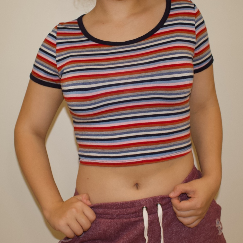 Colorful Striped Crop Top